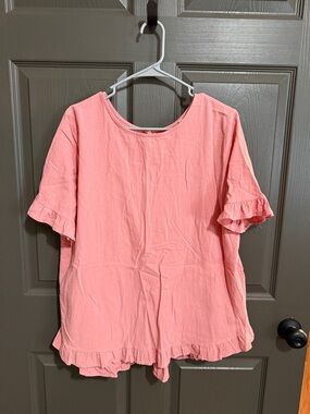 Women's Ruffle Sleeve Blouse - Pink